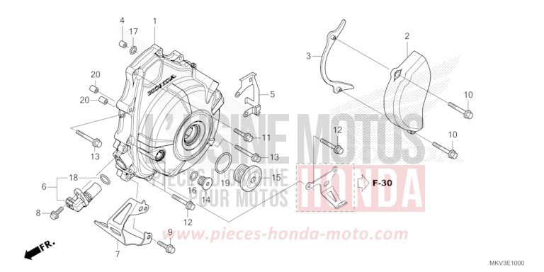 WECHSELSTROM-GENERATORABDECKUNG von Forza 750 GRAPHITE BLACK (NHB01) von 2022